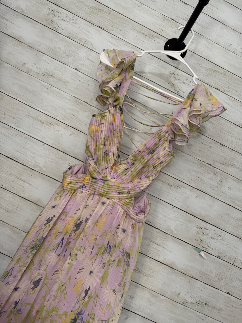ASTR Lavender Floral Backless Maxi Dress